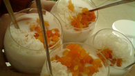 Gelado de tapioca com frutas