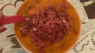 Caldo de abóbora com carne seca