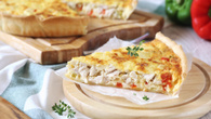 Quiche de frango com palmito