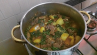 Rabada com batata e agrião