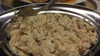 Arroz cremoso de abacaxi e bacon
