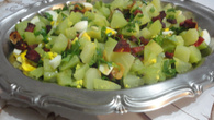 Salada de chuchu com bacon