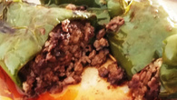 Pimentão recheado com carne seca