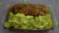 Rocambole de frango recheado com calabresa e catupiry