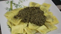 Ravióli de frango ao pesto
