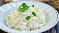 Risoto de provolone com manjericão