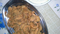 Camarão frito empanado, com molho especial