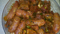 Costela com linguiça na panela de pressão