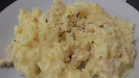 Risoto de frango com creme de leite