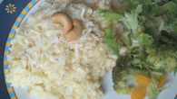 Risoto de coco e castanha