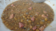 Sopa de lentilhas com bacon