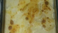 Batata gratinada cozida no leite