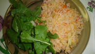 Arroz com couve-flor e tomate