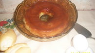 Pudim de pão saboroso em micro-ondas