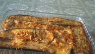 Carne moída com berinjela gratinada