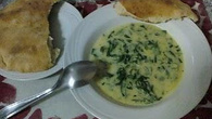 Sopa de milho com espinafre