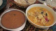 Moqueca com camarão e pirão