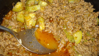 Carne moída com berinjela e abobrinha