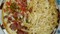 Pizza de portuguesa e batata maluca