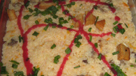 Arroz com carne de sol cremoso