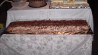 Torta mousse de chocolate branco com creme de chocolate preto