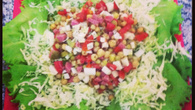 Salada verde com grão de bico