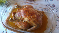 Frango assado recheado