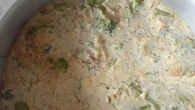 Torta de brócolis e frango cremosa light