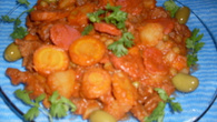 Carne com calabresa e cenoura
