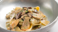 Pappardelle com creme de cogumelos