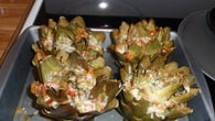 Alcachofras recheadas ao forno