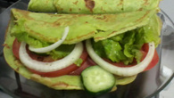 Lanche de panqueca verde