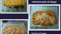 Souflé de chuchu com cenoura e cobertura de peito de frango