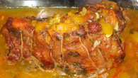 Carne recheada com mandioquinha