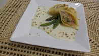 Conchas ao creme de aspargos e molho de champagne da Abima