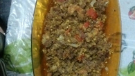 Farofa com carne assada