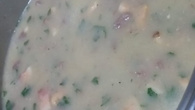 Caldo de batata com carne