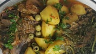 Língua com batatas e agrião