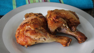 Coxa e sobrecoxa com creme de cebola, super fácil