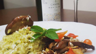 Risoto de limão siciliano com shitake grelhado (versão tradicional e versão vegana)