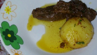 Carne de bananinha com batatas