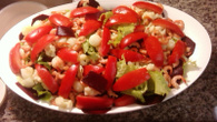 Salada com camarão