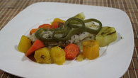 Filé de peixe com legumes