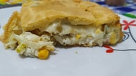 Torta de alho poró com requeijão