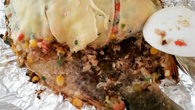 Pizza de peixe grelhado