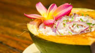 Ceviche de coco verde