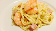Linguini de camarão ao molho branco