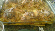 Frango assado com creme de cebola