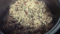Risoto fácil de shimeji e bacon