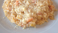 Risoto de palmito com camarão